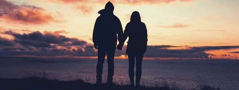 Lovers holding hands