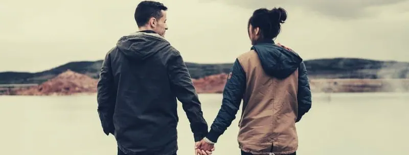 Aquarius lovers holding hands